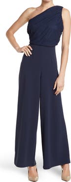 BY DESIGN Ava One-Shoulder Wide Leg Jumpsuit