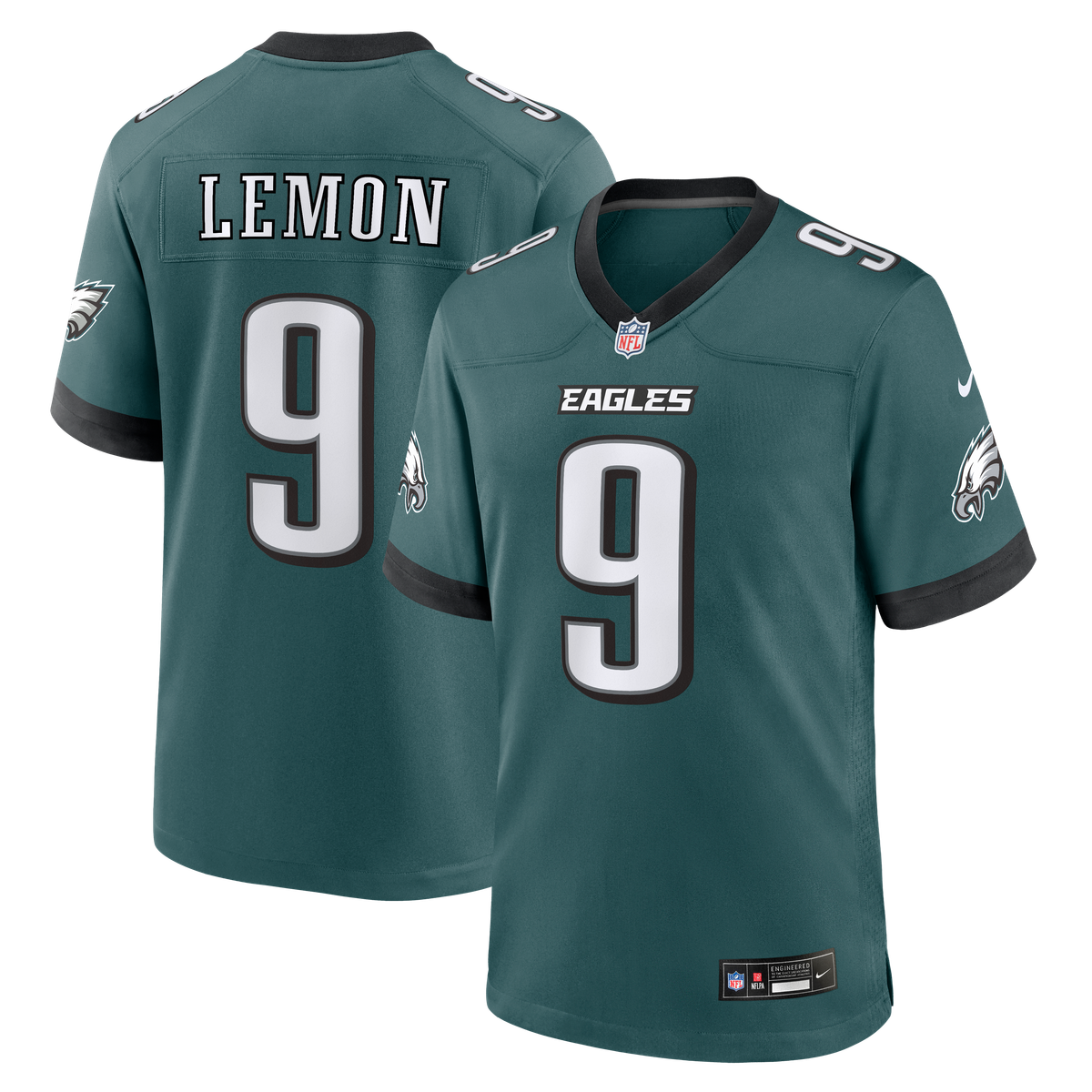 Nike Men's Nike Green Philadelphia Eagles Makai Lemon Team Game Jersey ...