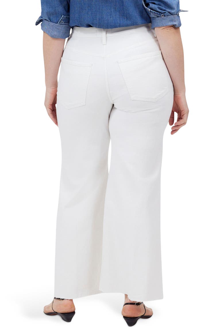 Raw Hem High Waist Crop Flare Wide Leg Jeans, Alternate, color, PURE WHITE
