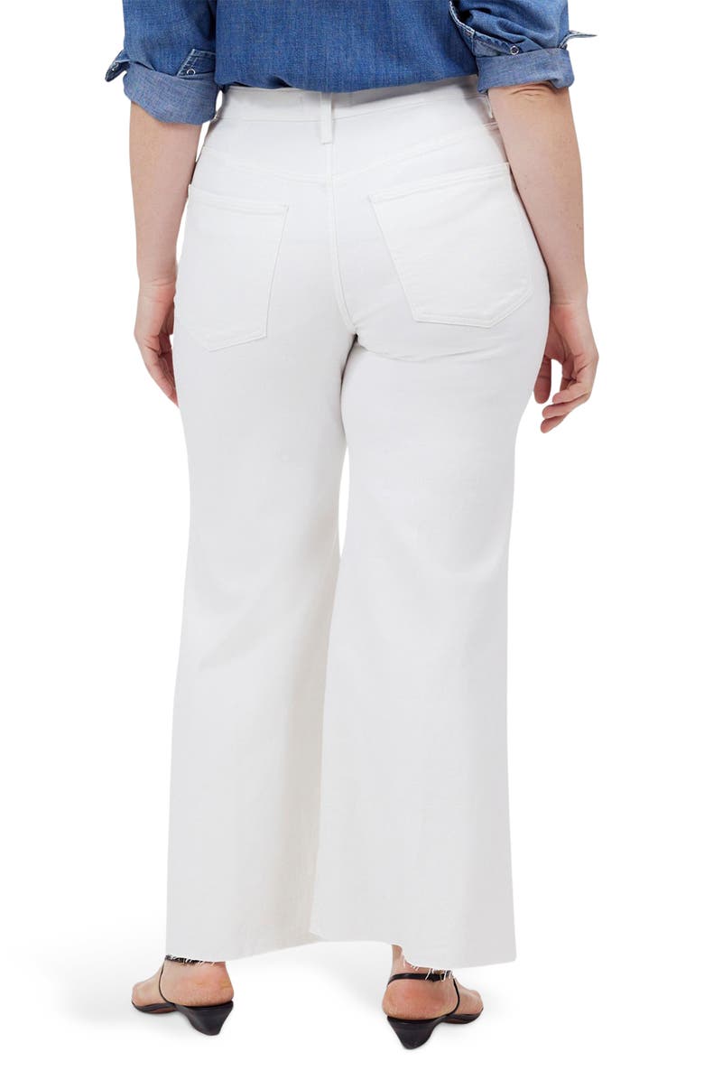 Madewell Raw Hem High Waist Crop Flare Wide Leg Jeans, Alternate, color, Pure White