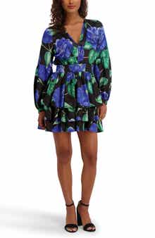 Long Sleeve Print Minidress