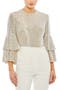 Ruffle 3/4 Sleeve Sequin Bodysuit