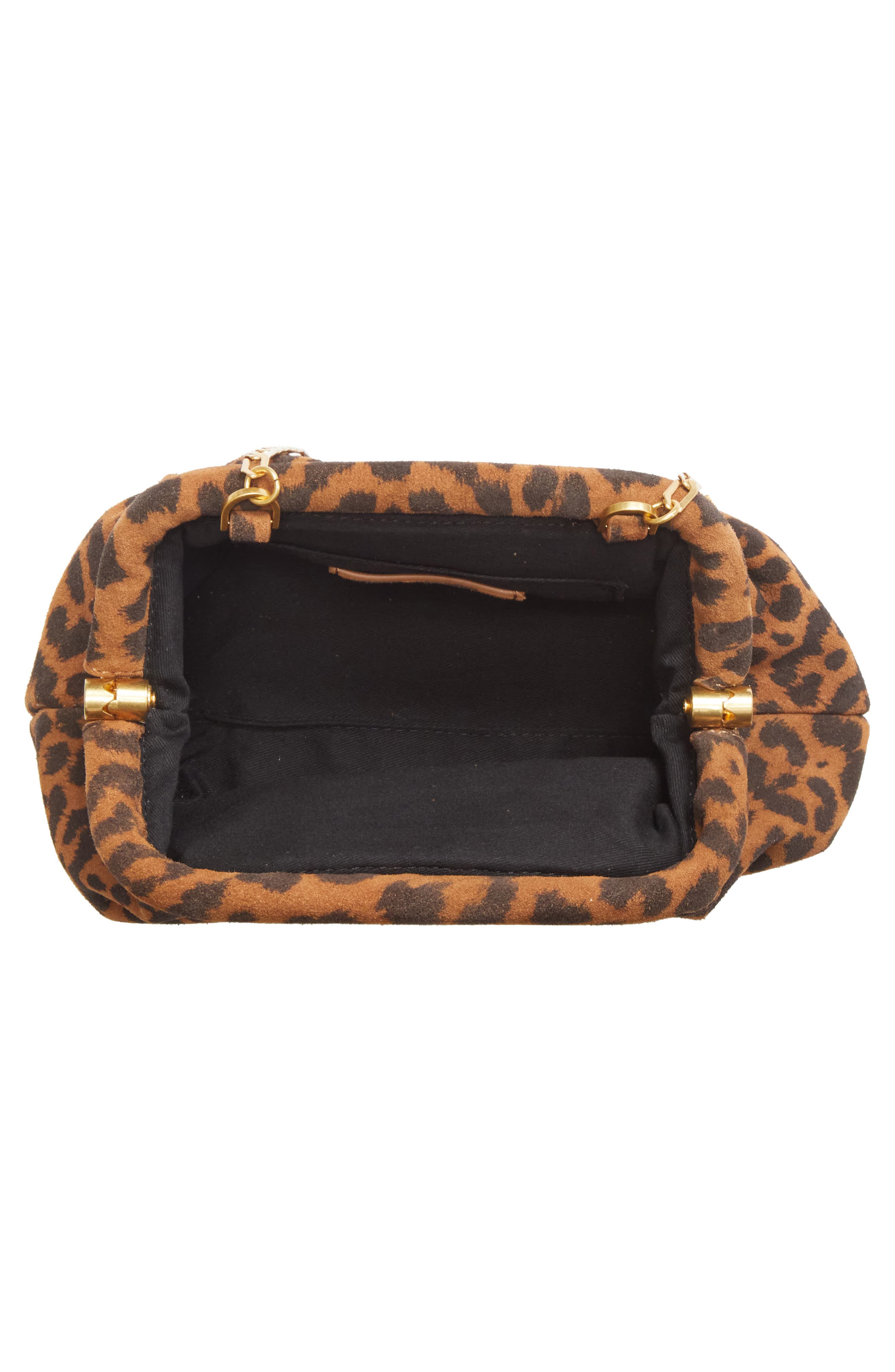 Mia Suede Frame Clutch, Alternate, color, ANIMAL