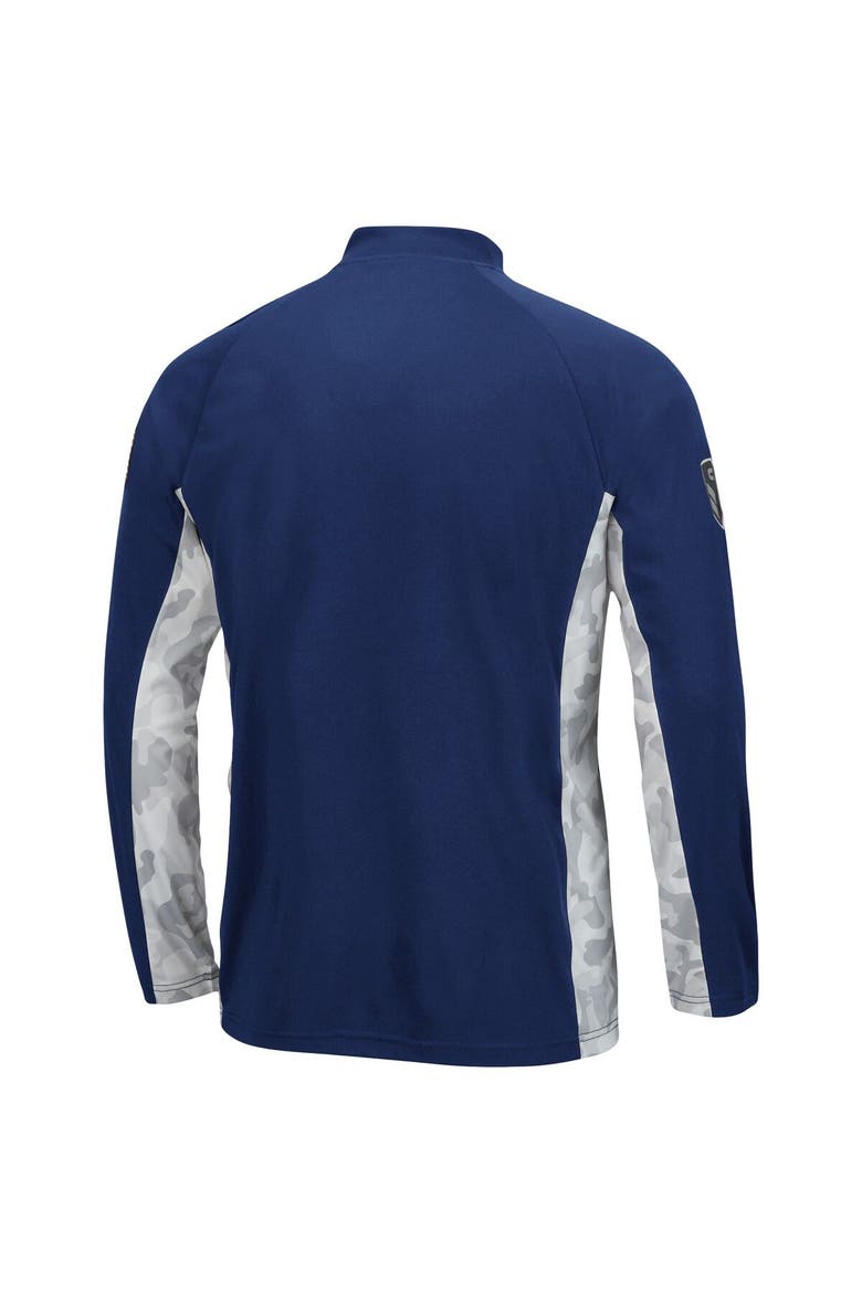 Men's Colosseum Navy Virginia Cavaliers OHT Military Appreciation Snow Cruise Raglan 1/4-Zip Jacket, Alternate, color, Navy