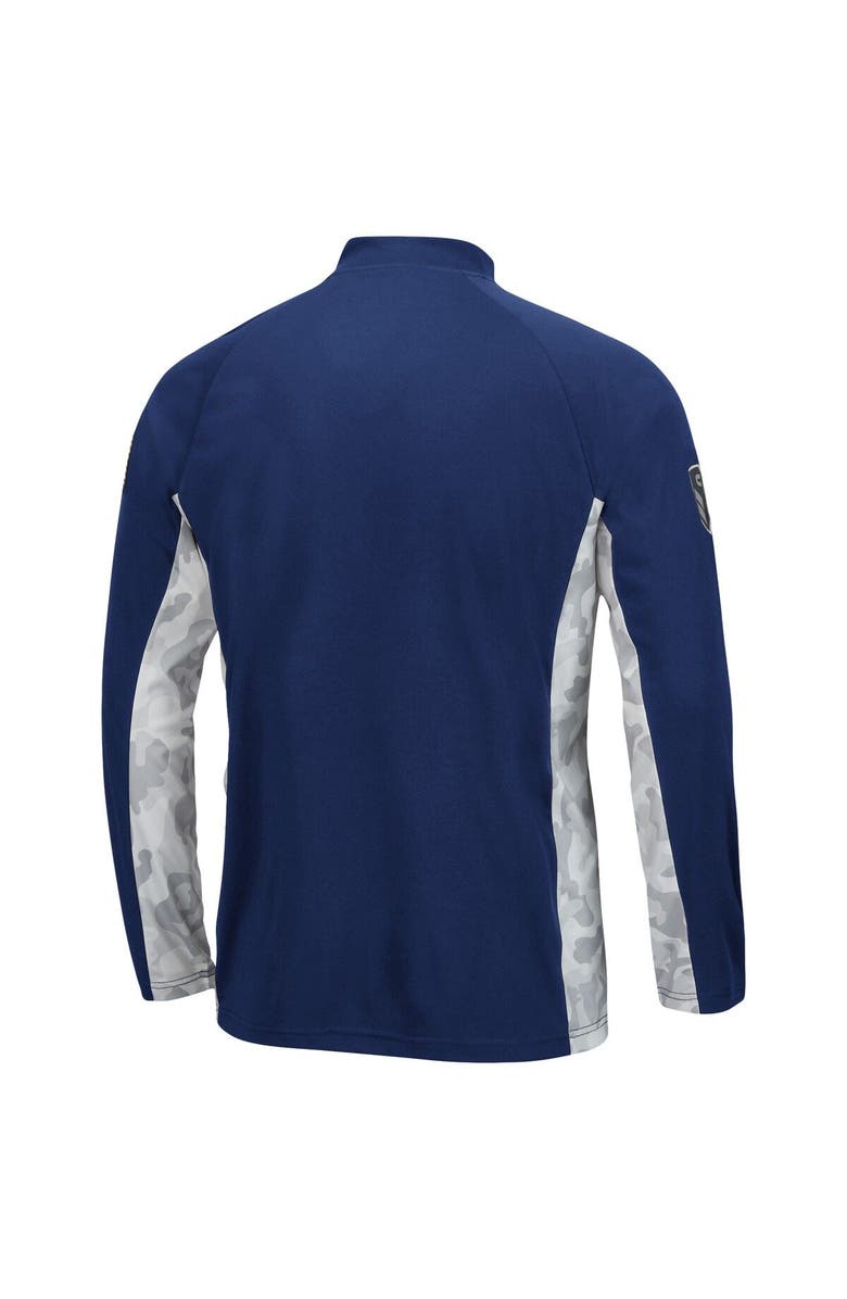 COLOSSEUM Men's Colosseum Navy Virginia Cavaliers OHT Military Appreciation Snow Cruise Raglan 1/4-Zip Jacket, Alternate, color,