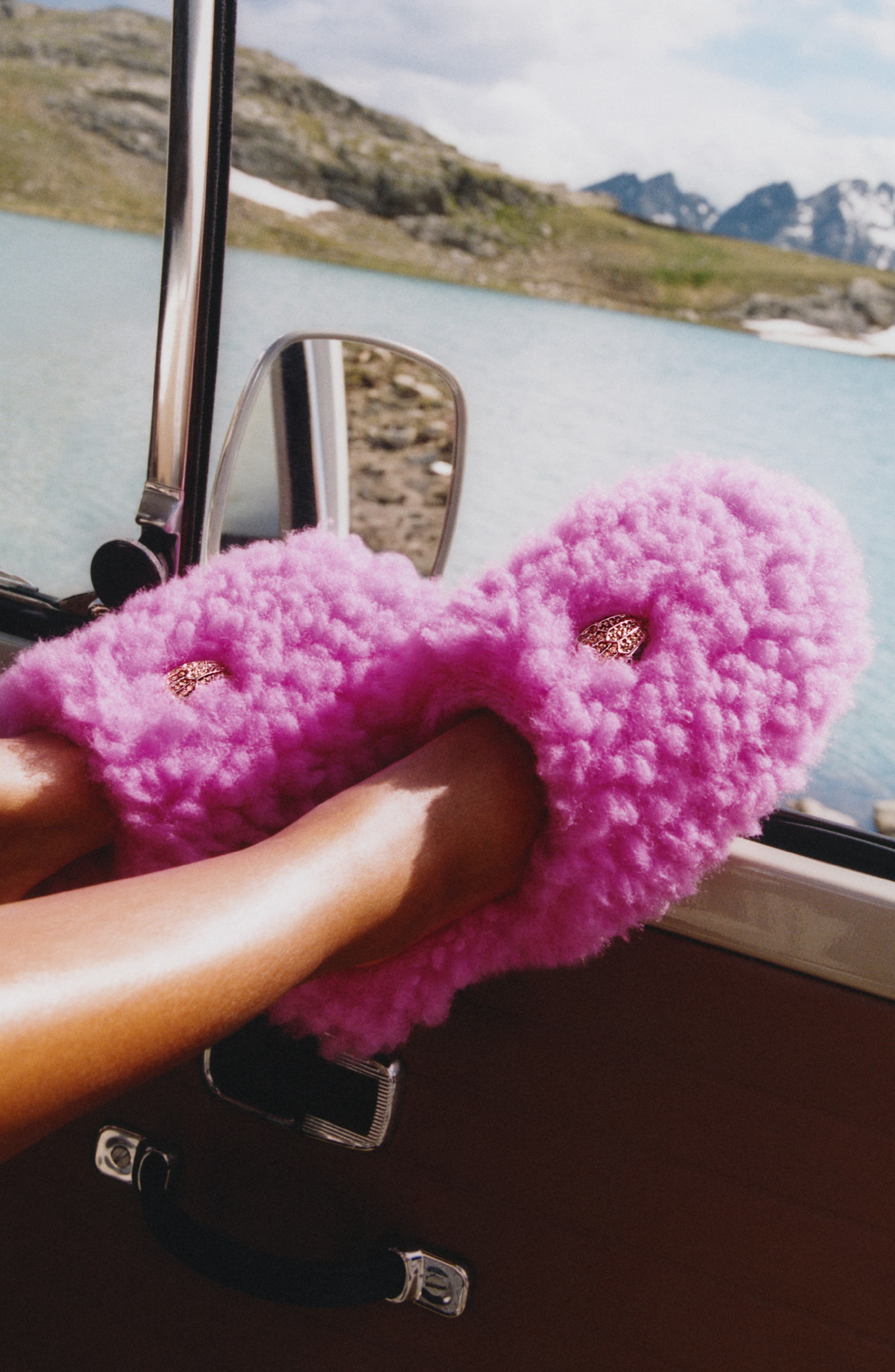 Kurt Geiger London Kensington Faux Shearling Scuff Slipper, Alternate, color, 