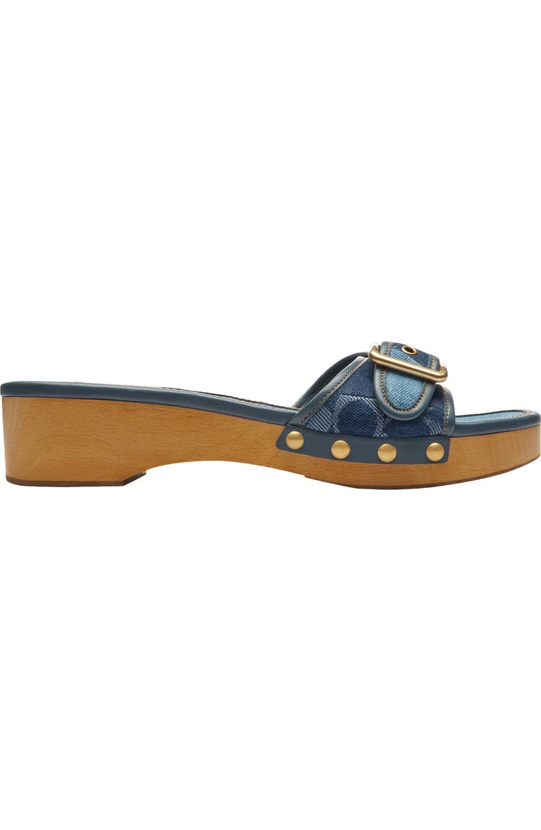 COACH Margot Denim Patchwork Slide Sandal, Alternate, color,