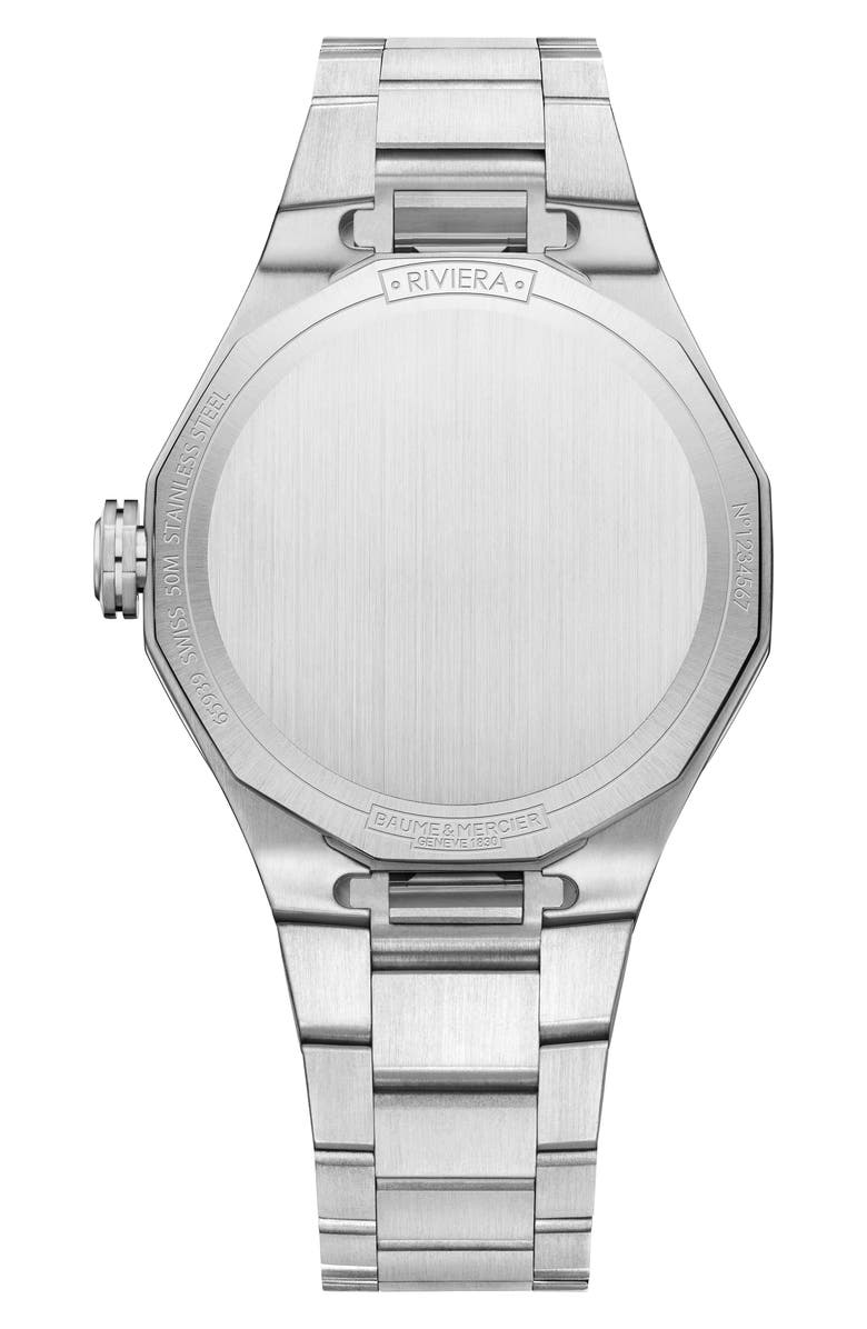 Baume & Mercier Riviera 10729 Mother-of-Pearl & Diamond Bracelet Watch, 33mm, Alternate, color, Mother Of Pearl