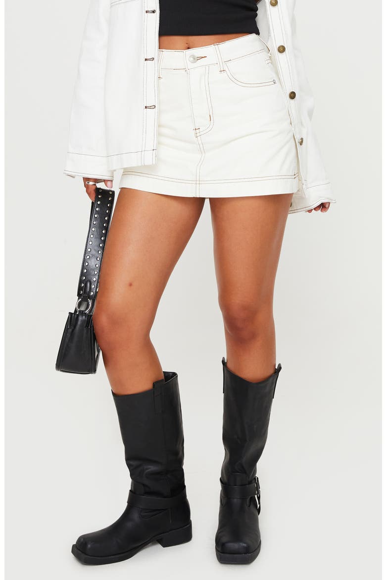 Katlynne Denim Miniskort, Main, color, WHITE