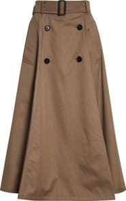 Burberry Brenda Cotton Gabardine Trench Skirt