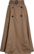 Burberry Brenda Cotton Gabardine Trench Skirt