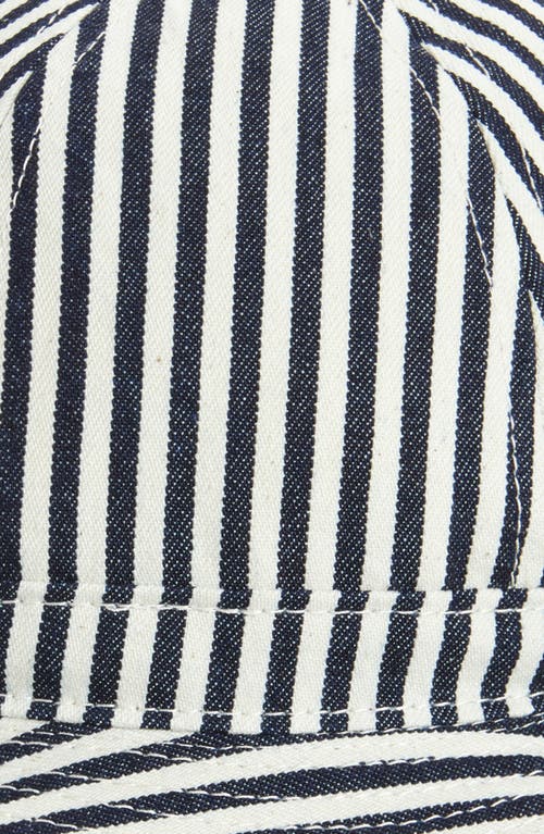 Beams Stripe Cotton Bucket Hat In Blue