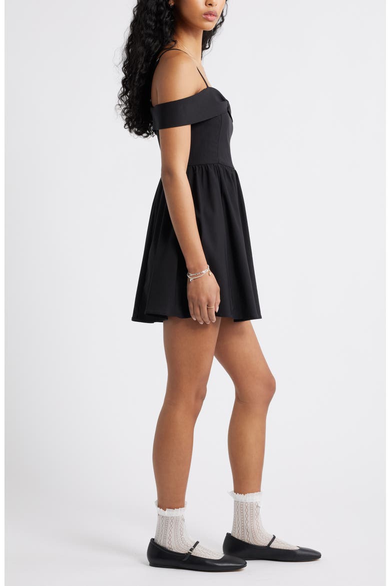Off the Shoulder Party Dress, Alternate, color, BLACK