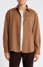 Emporio Armani Virgin Wool Button-Up Overshirt
