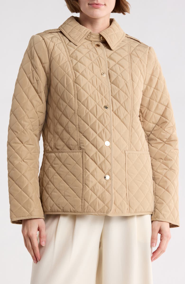 Michael Kors Quilted Jacket, Main, color, Khaki