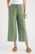 Caslon® Wide Leg Crop Linen Pants