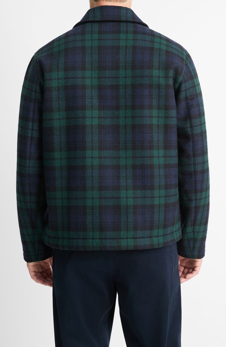 Vince Plaid Fleece Lined Wool Blend Zip-Up Jacket, Alternate, color, Coastal Combo