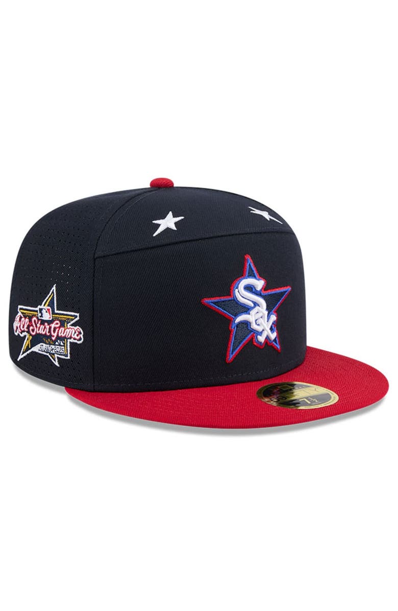 New Era Men's New Era Navy/Red  Chicago White Sox 2025 MLB All-Star Game Workout Side Patch 59FIFTY Fitted Hat, Main, color, Navy