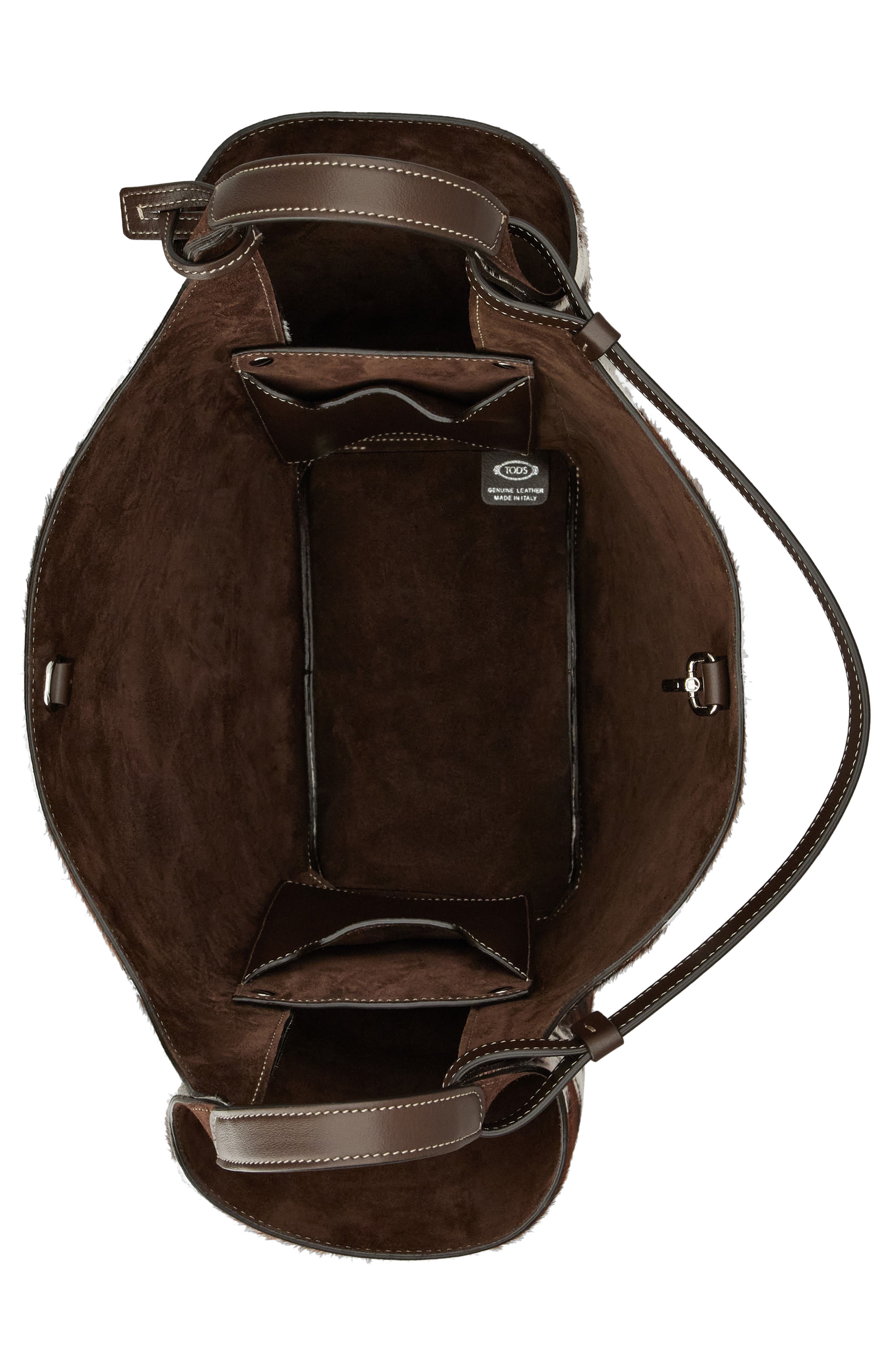 Tod's Medium Api Cow Print Genuine Calf Hair Bucket Bag, Alternate, color, 