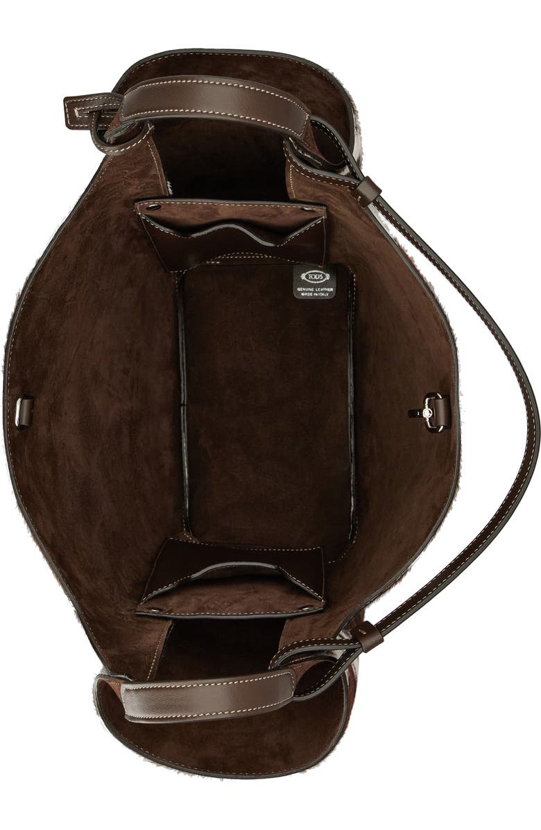 Tod's Medium Api Cow Print Genuine Calf Hair Bucket Bag, Alternate, color,