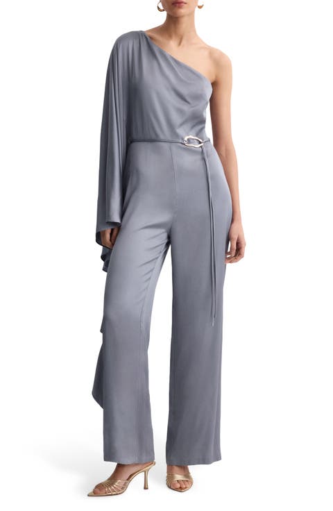 Drapey Asymmetric One-Shoulder Jumpsuit