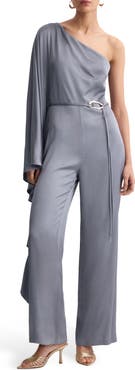 MANGO Drapey Asymmetric One-Shoulder Jumpsuit
