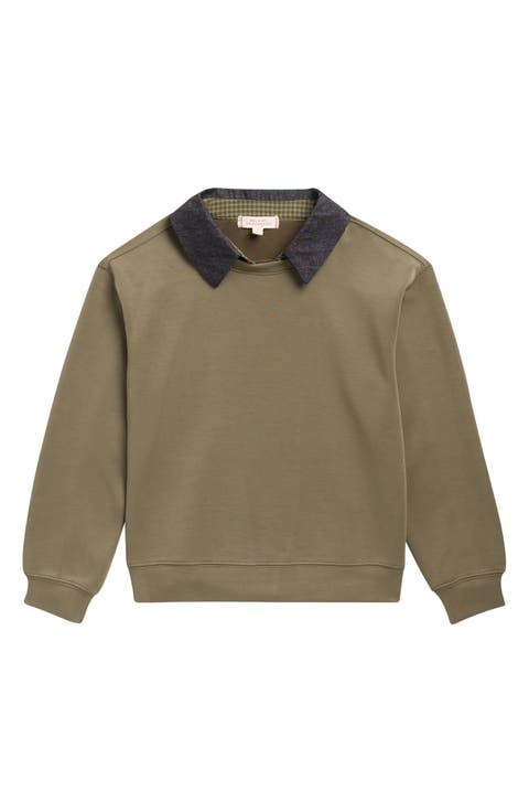 Kids' Contrast Collar Sweatshirt