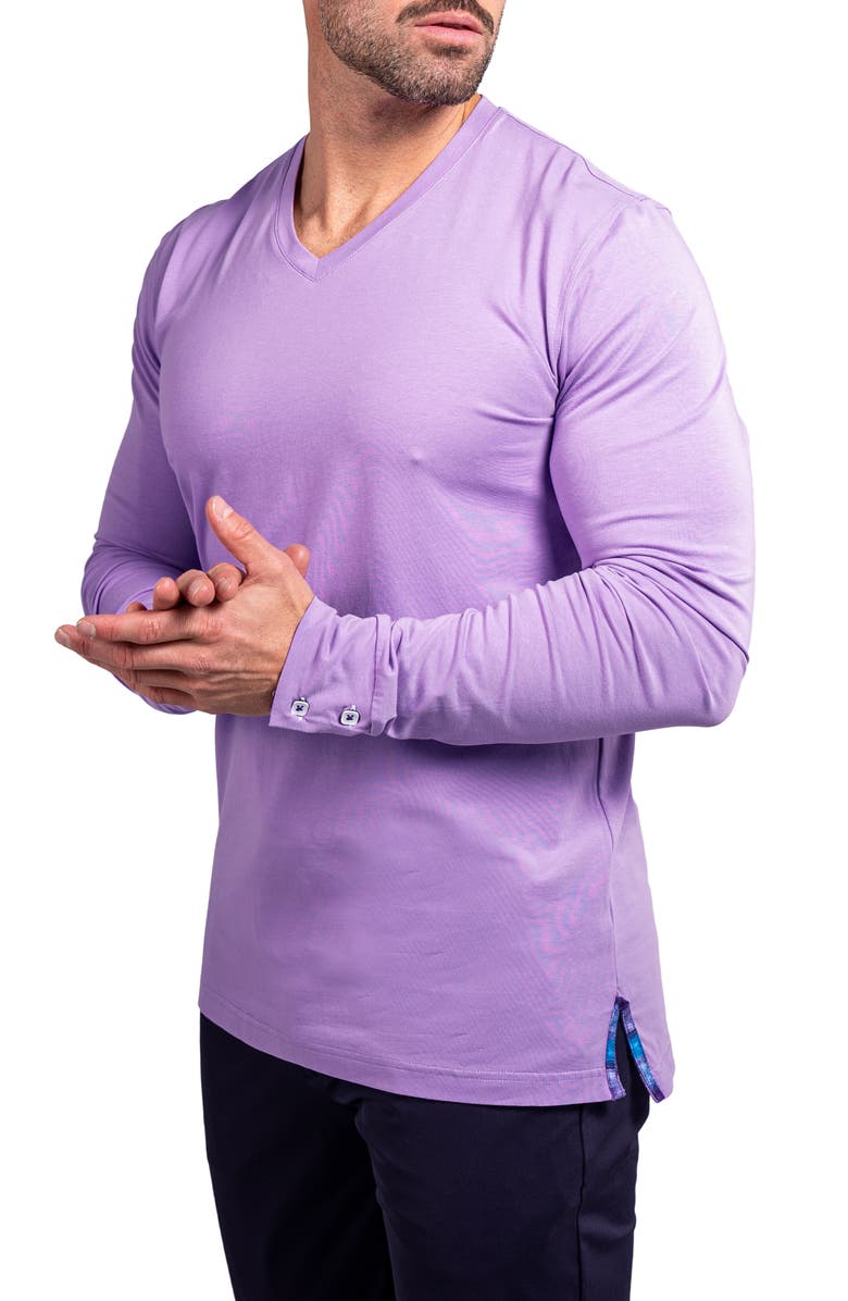Maceoo Edison Ascension V-Neck Long Sleeve T-Shirt, Alternate, color, Purple