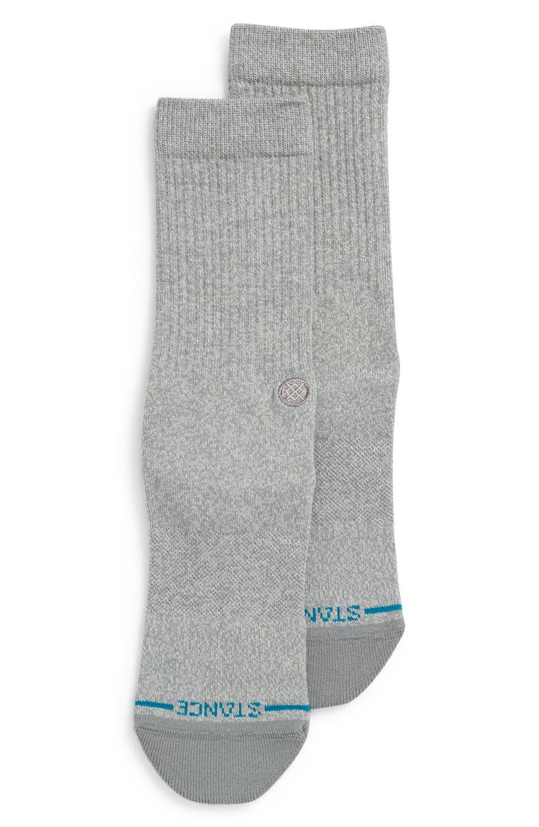 Stance Icon Quarter Crew Socks, Alternate, color, Greyheather