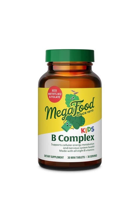 Kids Vitamin B Complex with Zinc, Lemon Balm & L Theanine, Vegetarian, 30 Mini Tablets
