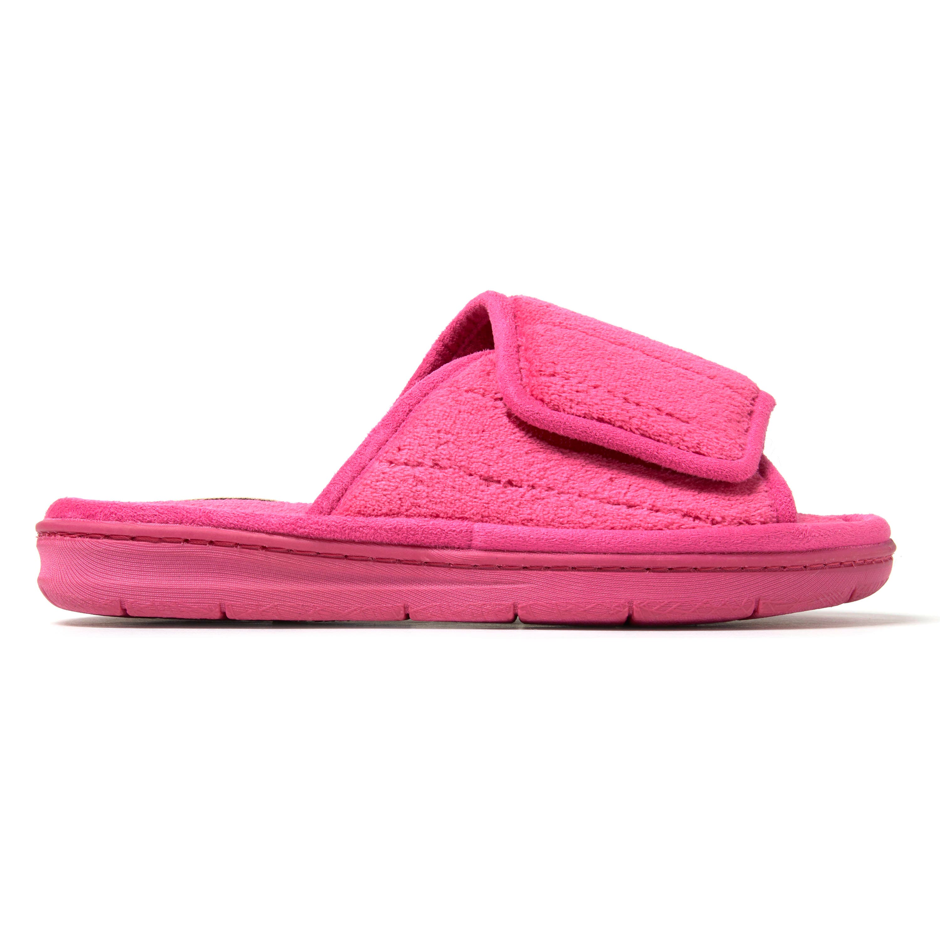 DEARFOAMS Mickey Terry Adjustable Shower Slide Slipper, Alternate, color, Paradise Pink