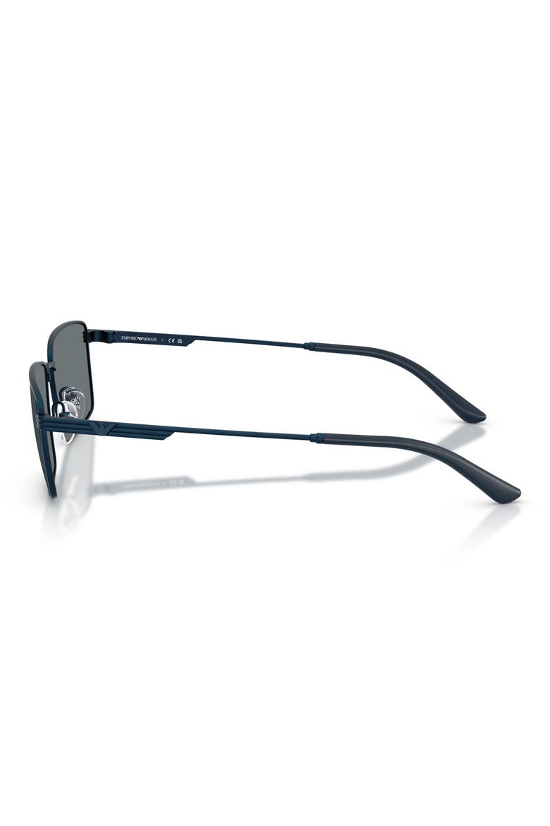 57mm Rectangular Sunglasses, Alternate, color, METALIZED BLUE / DARK BLUE