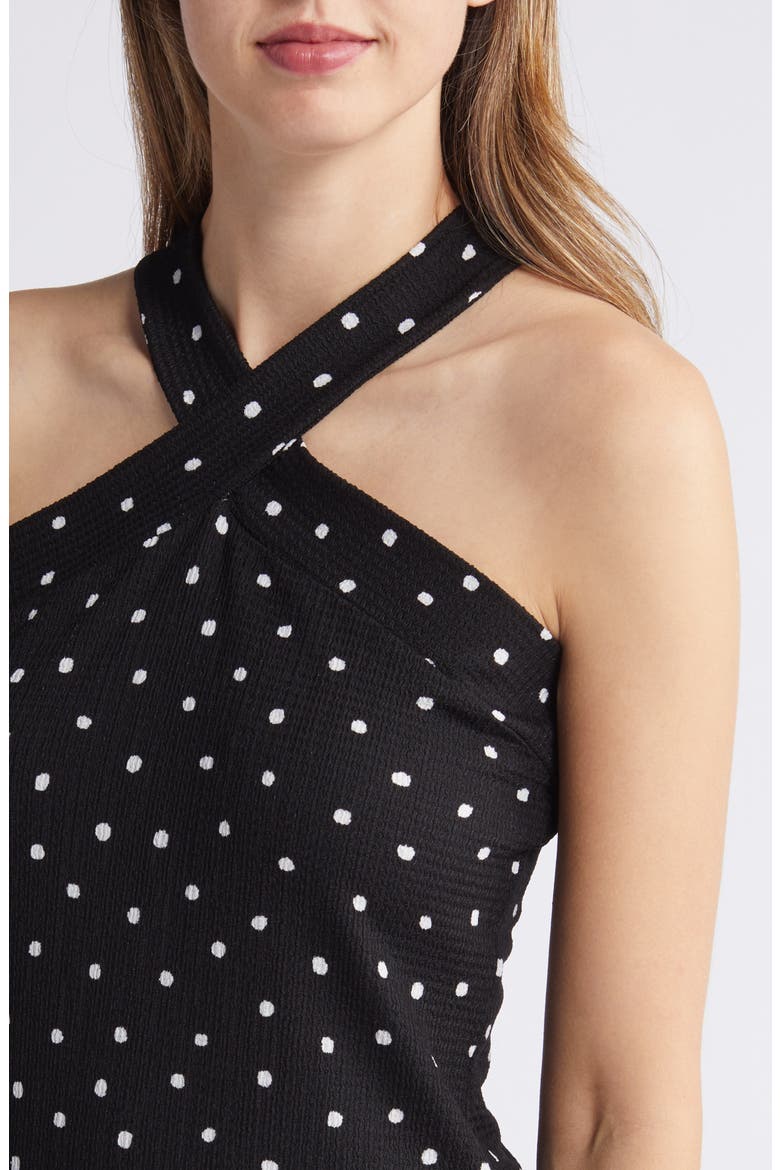 Polka Dot Halter Top, Alternate, color, BLACK