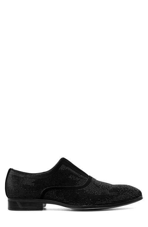 Stacy Adams Starleigh Rhinestone Slip-on Loafer In Black