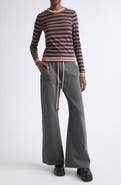 MONSE Washed Double Waistband Wide Leg Jeans