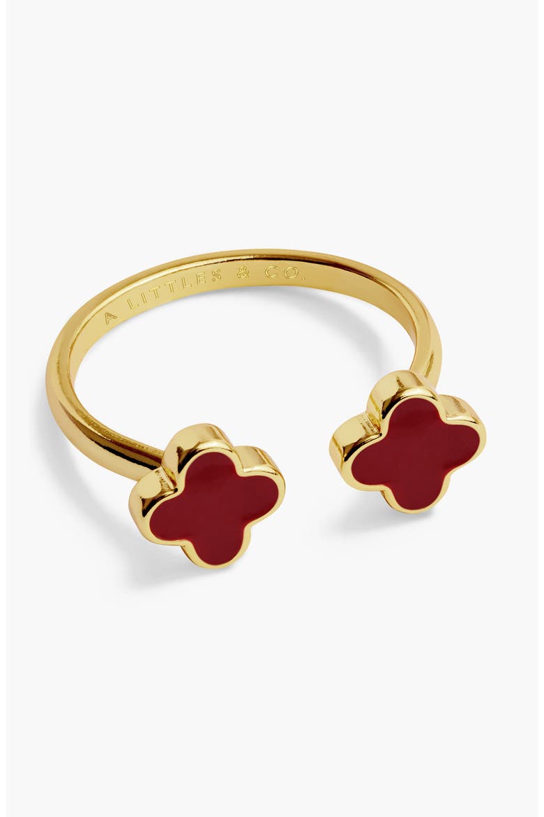Signature Clover Collection Red Clover Ring In Gold-Tone Plating, Alternate, color, Red Stud