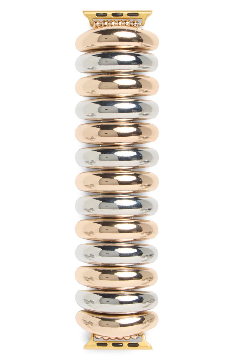 NORDSTROM RACK Stretch Link Apple Watch<sup>®</sup> Watchband, Alternate, color, Silver- Gold