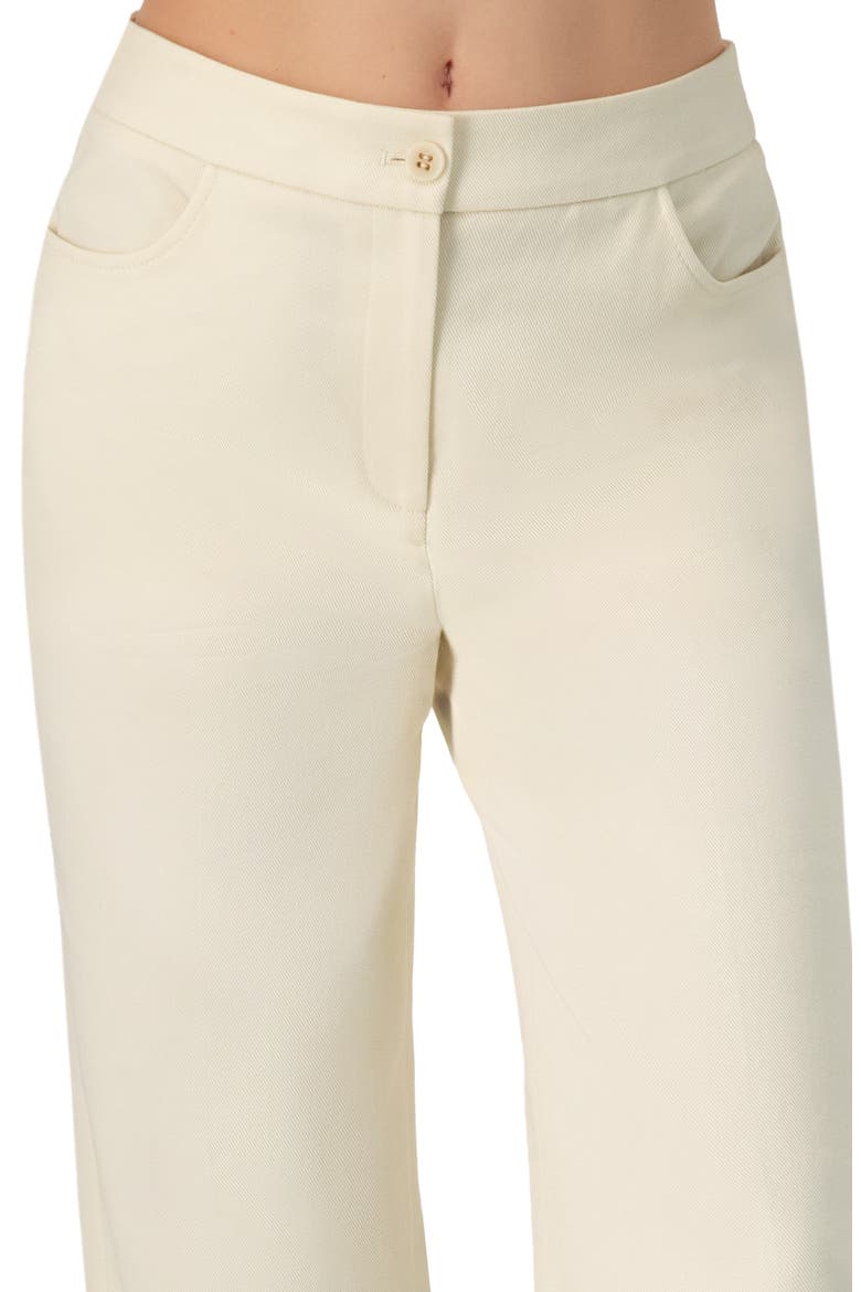Cotton Wide-Leg Straight Pants, Alternate, color, Ivory
