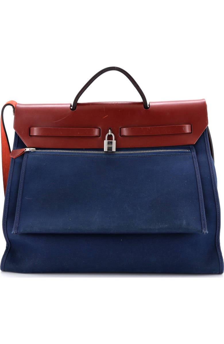 Pre-Owned Hermes Herbag Zip Leather and Toile 39, Alternate, color,