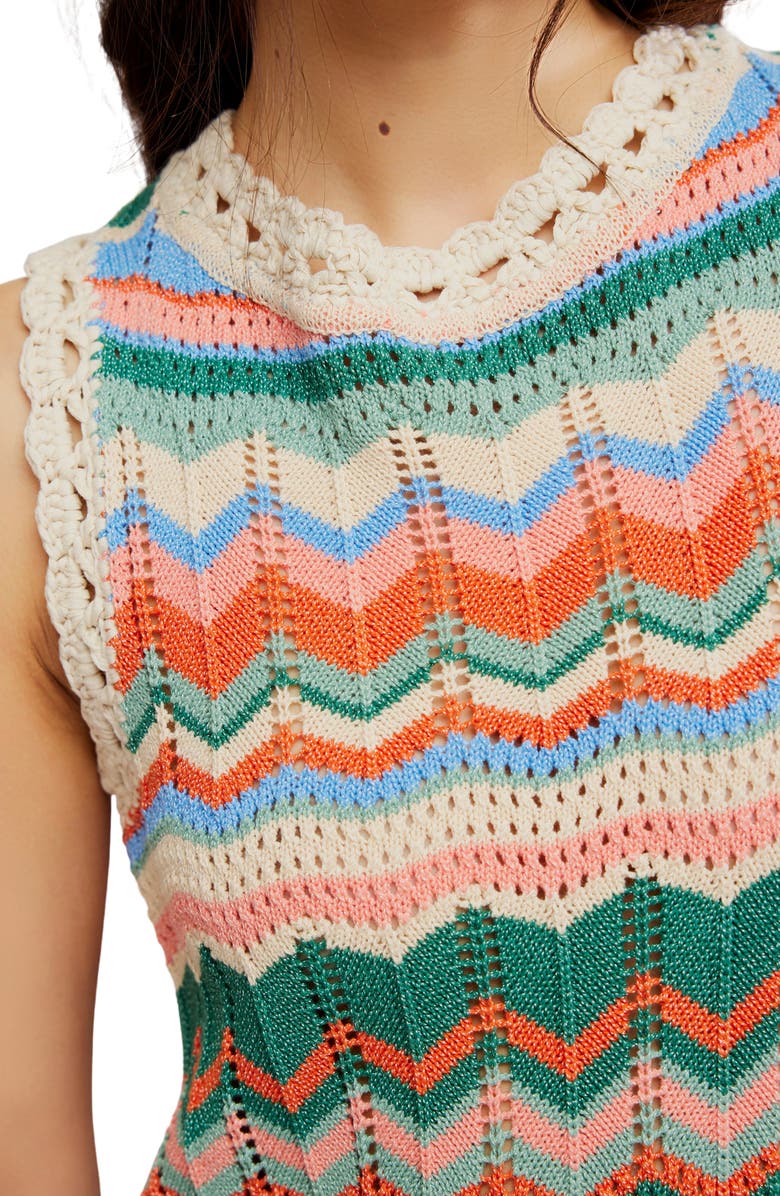 Free People Sandy Mae Crochet Minidress, Alternate, color, Original Combo