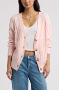 BP. Relaxed Cable Stitch V-Neck Cardigan