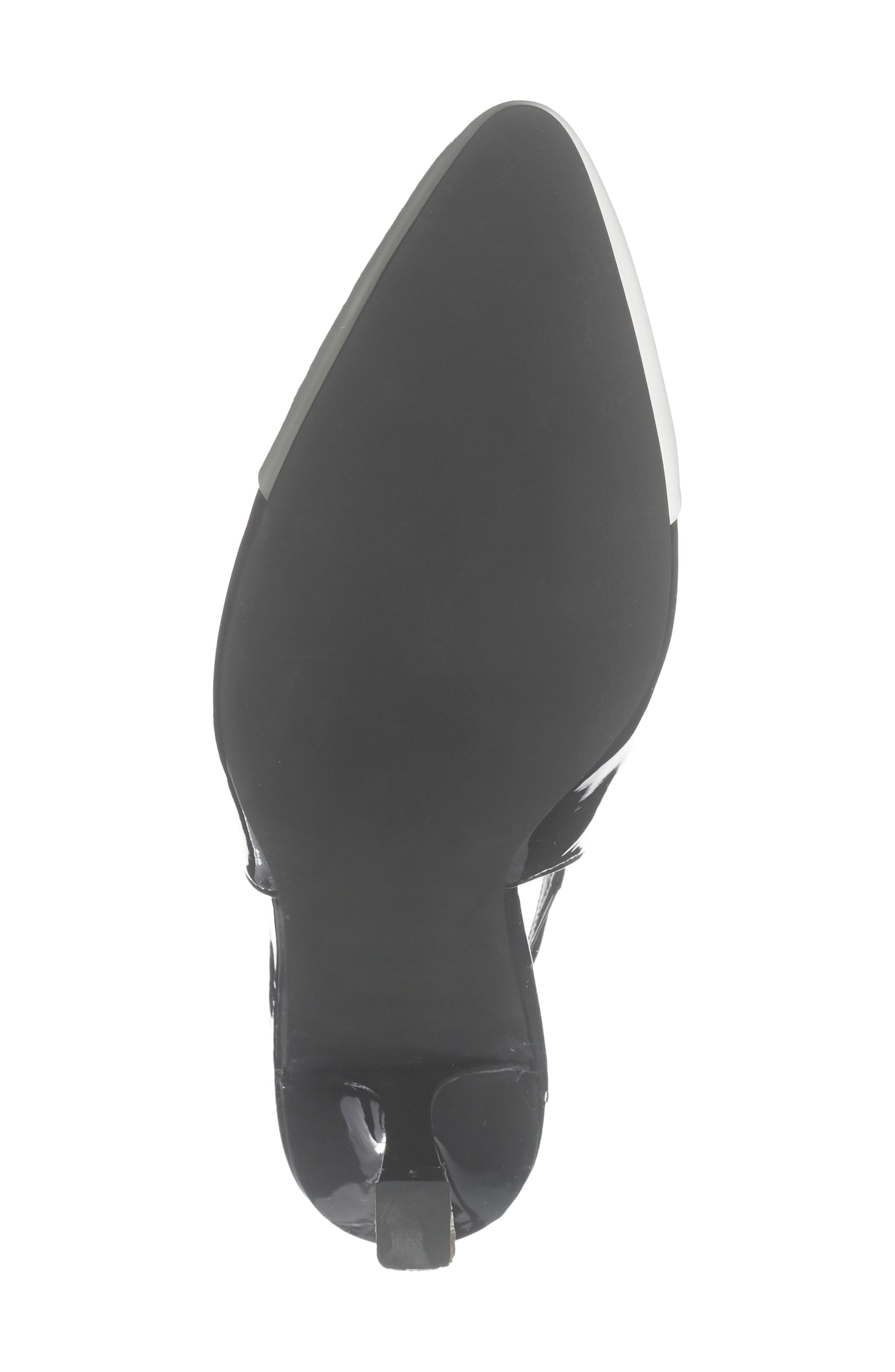 Chai Slingback Cap Toe Pump, Alternate, color, WHITE PATENT BLACK PATENT