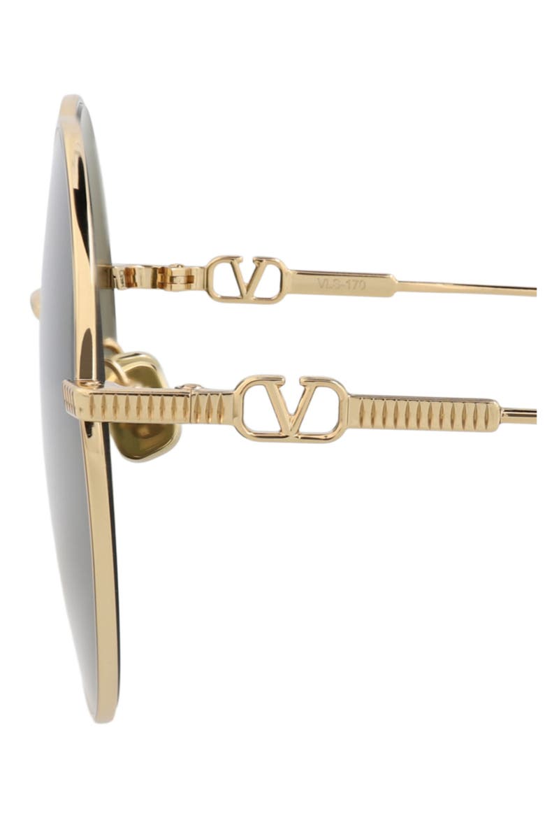 57mm Round Sunglasses, Alternate, color, GOLD GOLD GREEN