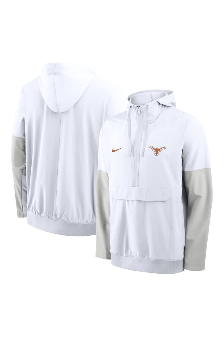 Men's Nike White Texas Longhorns Anorak Half-Zip Hoodie Jacket, Alternate, color, White