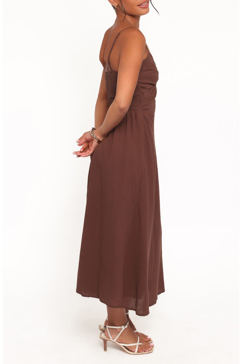 Elvina Cutout Midi Dress, Alternate, color, BROWN