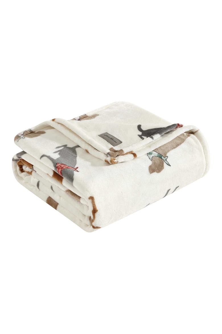 Dogs with Scarves Fleece Blanket, Main, color, GREY