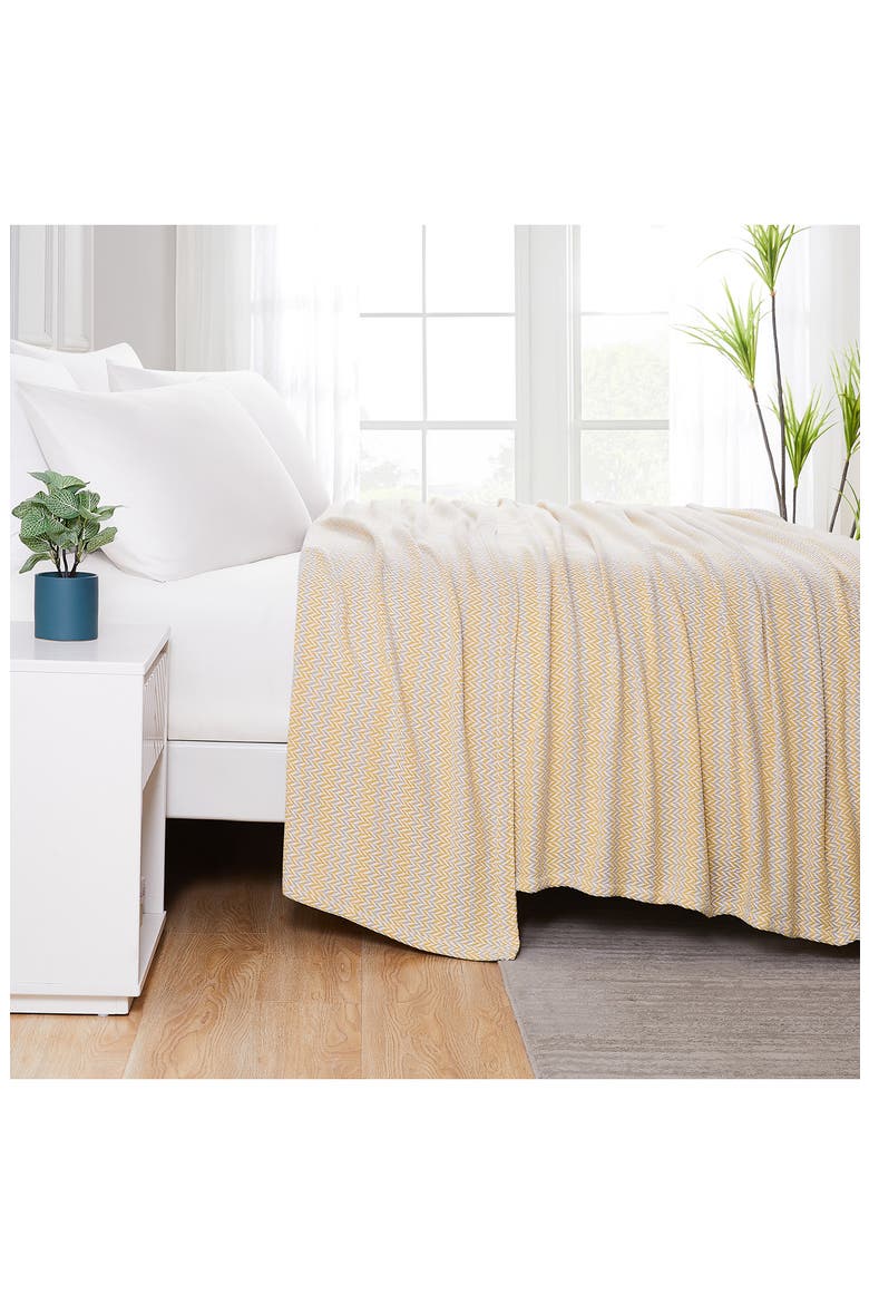 Agadir Cotton Luxury Blanket, Alternate, color, GOLD