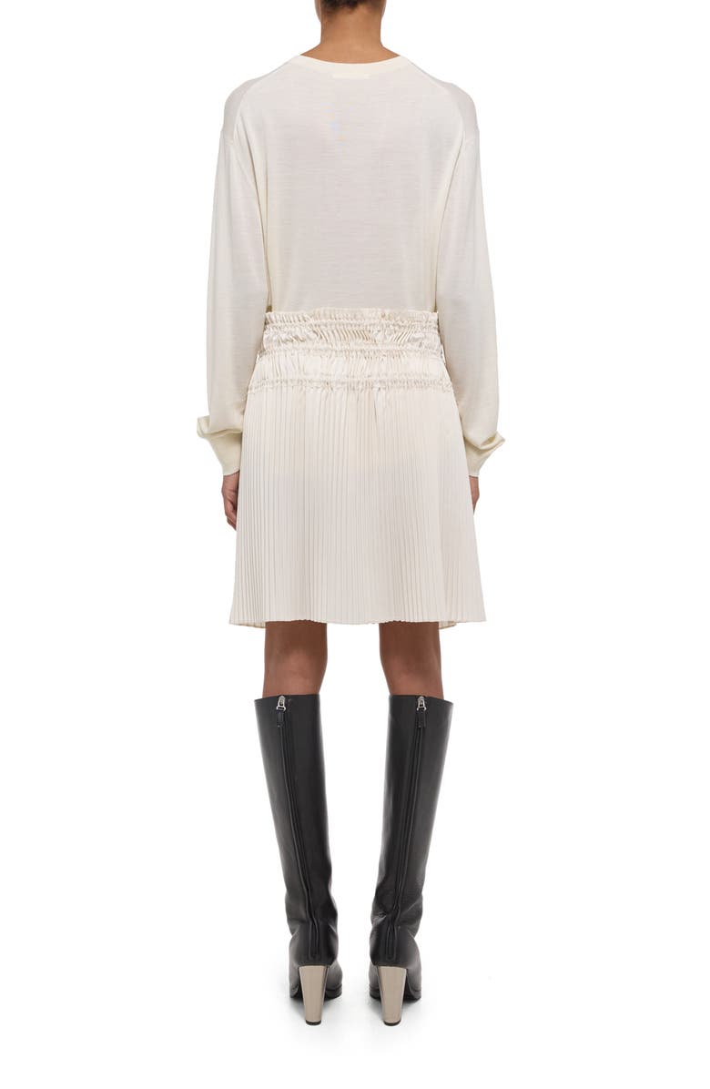 Helmut Lang Pleated Drawstring Waist Skirt, Alternate, color, Ivory