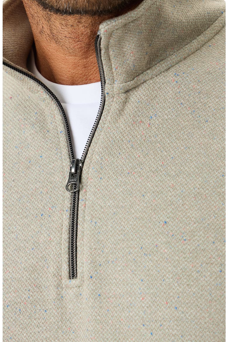 Draycott Quarter Zip Cotton Sweater, Alternate, color, SAGE