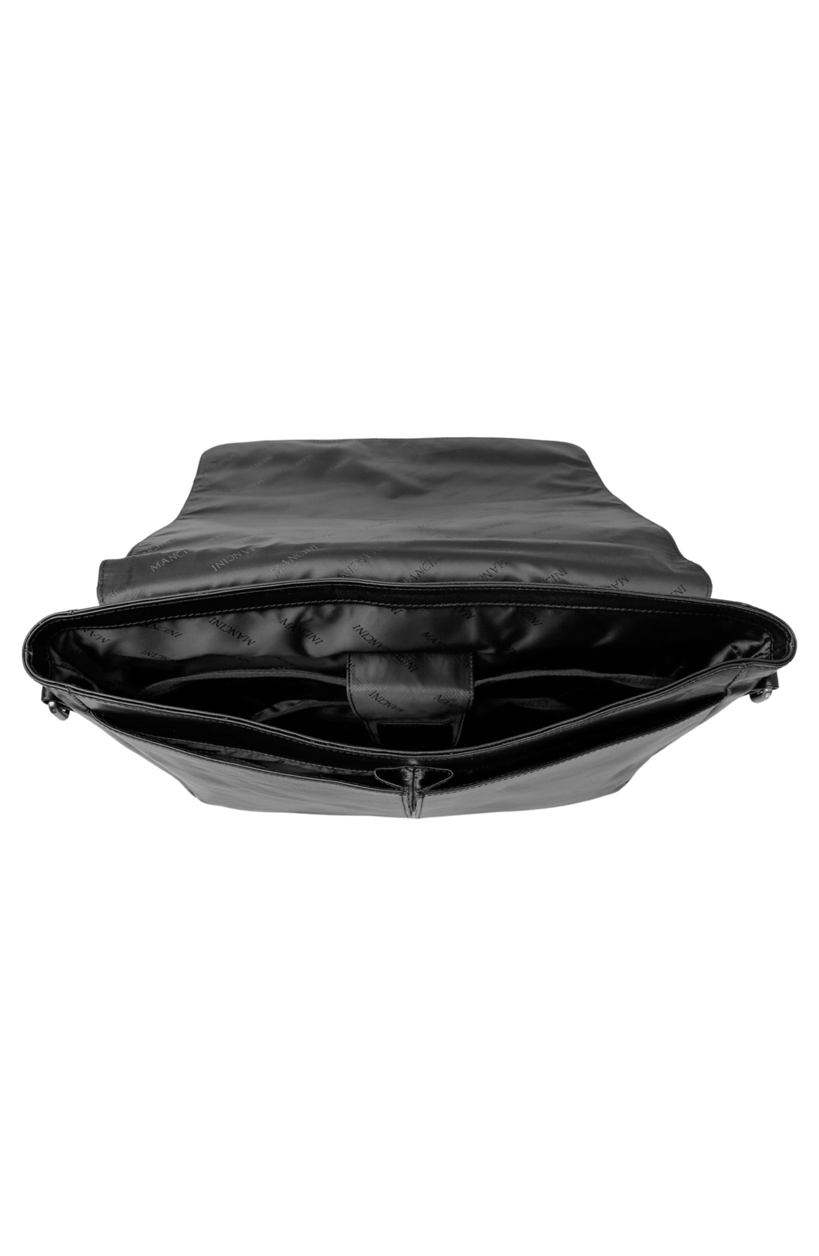 Leather Messenger Bag, Alternate, color, BLACK